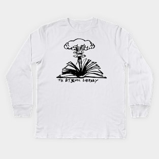 Atomic Library Exploding Book Logo Kids Long Sleeve T-Shirt